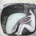 Herz ausschütten, 2011, Kreide/Acryl/Schellack auf MDF, 80 x 80 cm