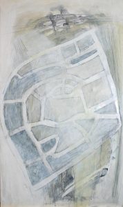 Straßen Räume (Salzgitter-Bad 2), 2012, Wachs/Acryl/Graphit auf MDF, 50 x 30 cm