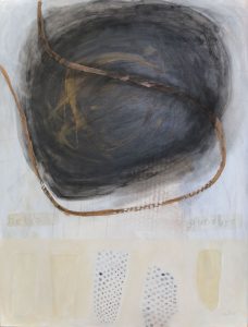 Kopf (hello - goodbye), 2015, Graphit/Acryl/Wachs/Schellack auf MDF, 80 x 60 cm